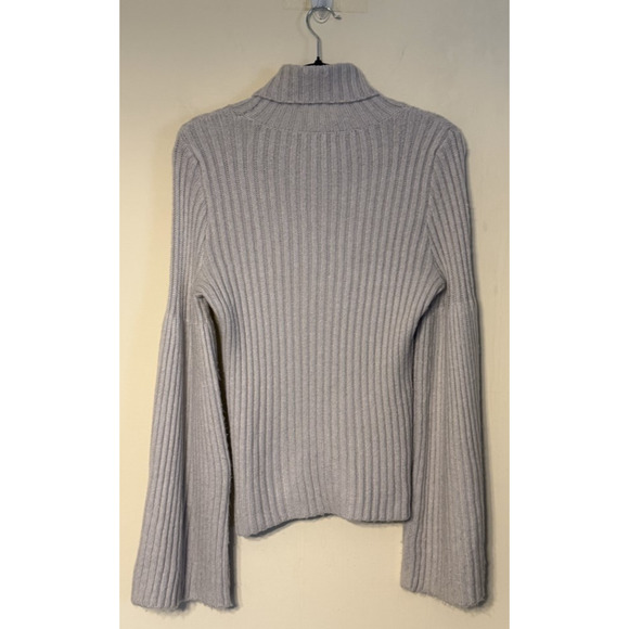 Guess Womens M Ribbed Turtleneck Sweater Flared Bell Sleeves Artsy Cozy Capsule - Picture 2 of 5